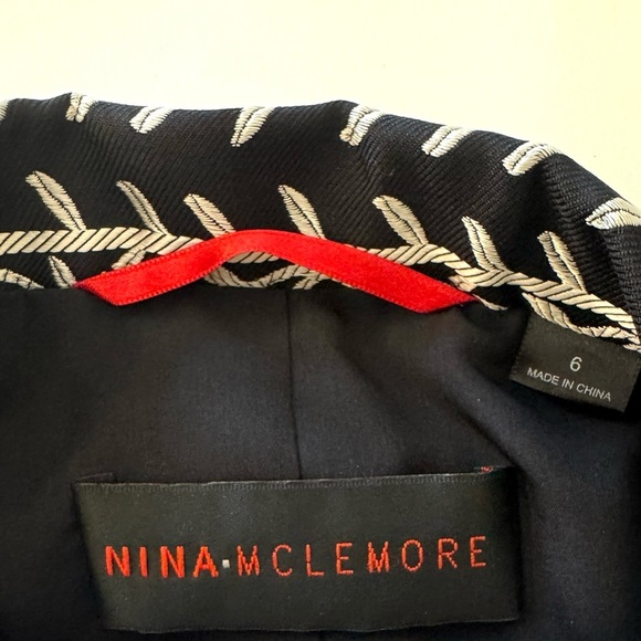 Nina McLemore 100% Silk Patterned Tailored Botton-Down Blazer Jacket Size 6 - Picture 13 of 14